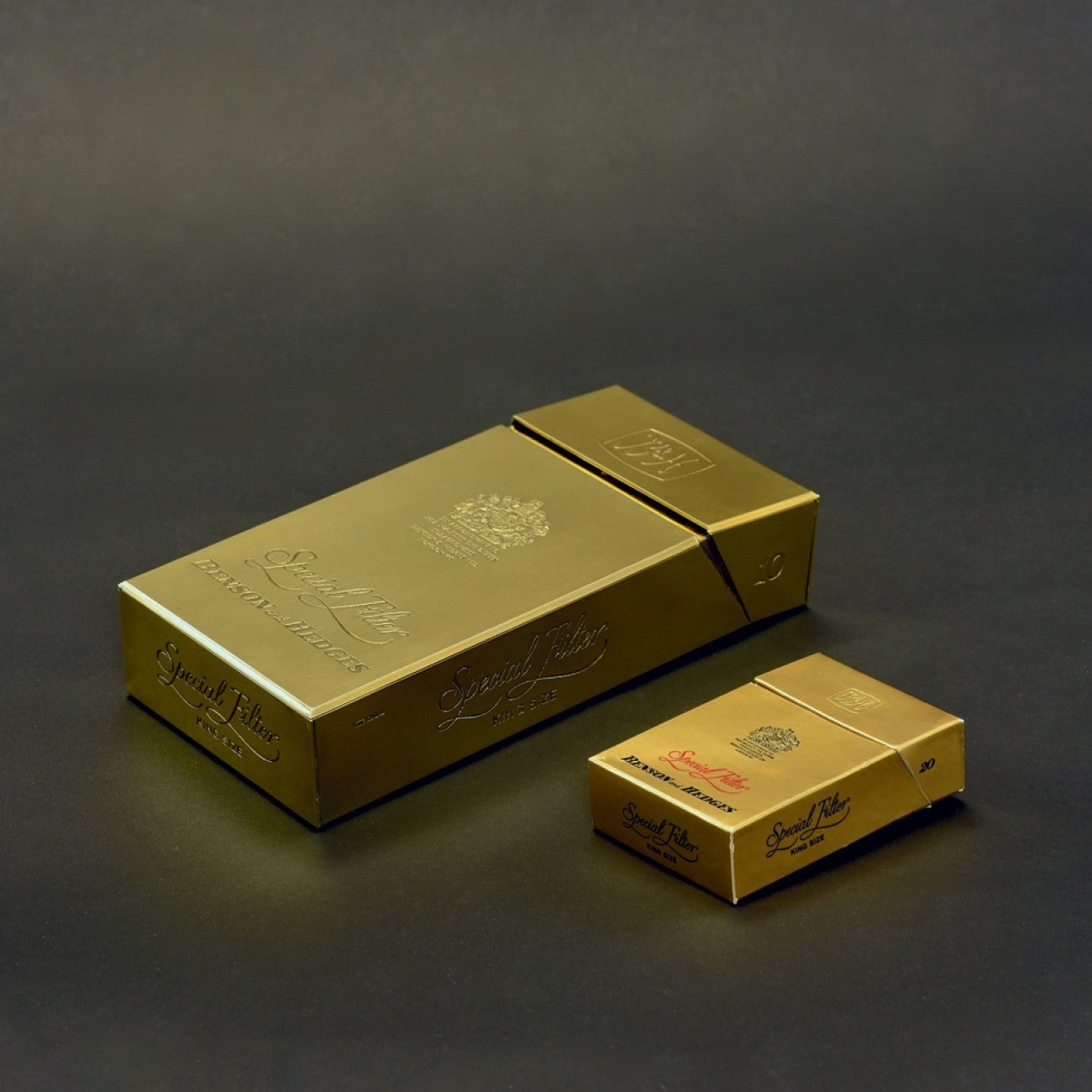 Oversize Benson and Hedges Silvergilt cigarette box Bentleys London