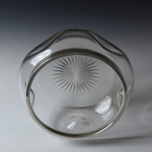 Silver Collared Dimpled Glass Bowl