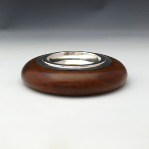Leather and Continental Silver Ashtray