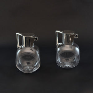 Pair of Silver and Cut Glass Claret Jugs