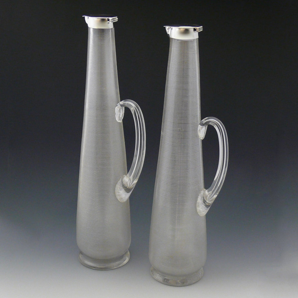 Pair of Striker Glass Decanters