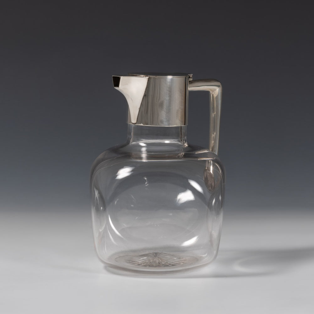 Silver Topped Dimpled Glass Claret Jug