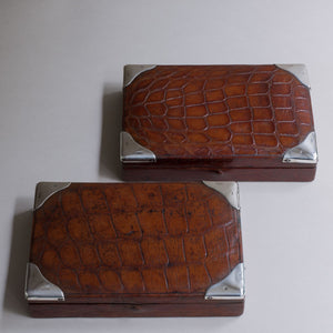 Crocodile Skin Cufflink Box