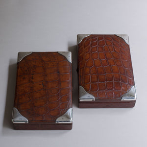 Crocodile Skin Cufflink Box