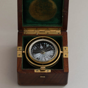 Mahogany Cased Gimballed Compass