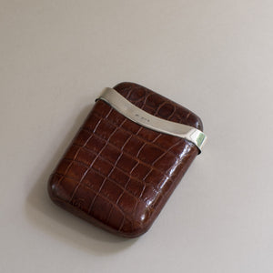 Crocodile Skin Cigarillo Case with Silver Collar – Bentleys London