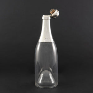 Large Silver Mounted Champagne Bottle Decanter