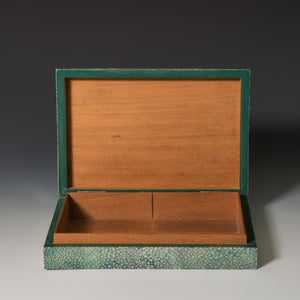 Shagreen Cigarette/Cigar Box With Silver Edging To The Lid