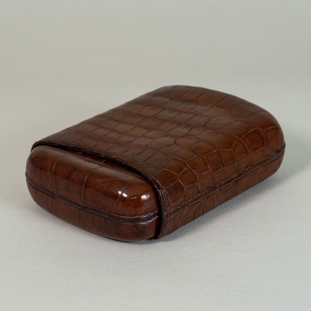 Large Crocodile Skin Cigar Case