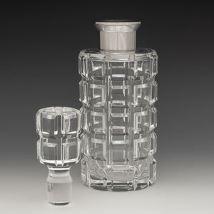 Cylindrical Cut Glass Decanter