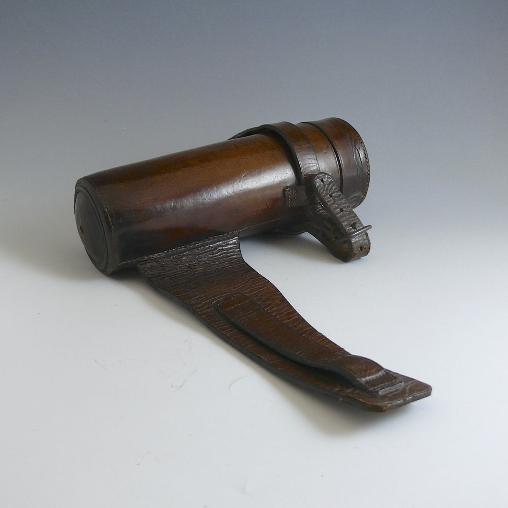 Leather Cased Saddle Flask