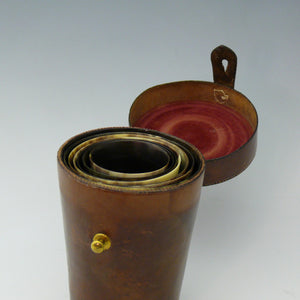Cased Set of Horn Beakers