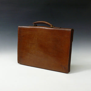 Mid Tan Leather Flap-over Briefcase