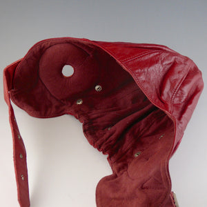 Red Leather Flying/Motoring Helmet