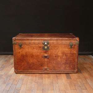 Louis Vuitton Leather Courier Trunk initialled F.E.T