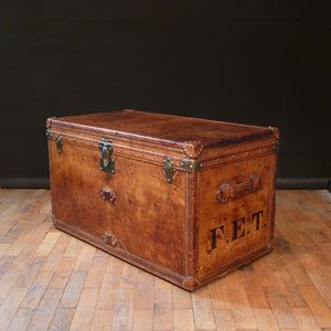 Louis Vuitton Leather Courier Trunk initialled F.E.T