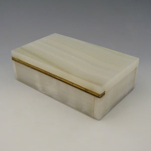 White Agate Box with Inlaid Nephrite