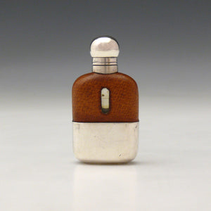 Miniature Leather and Silver Plated Flask