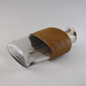 Wicker and Silver Flask